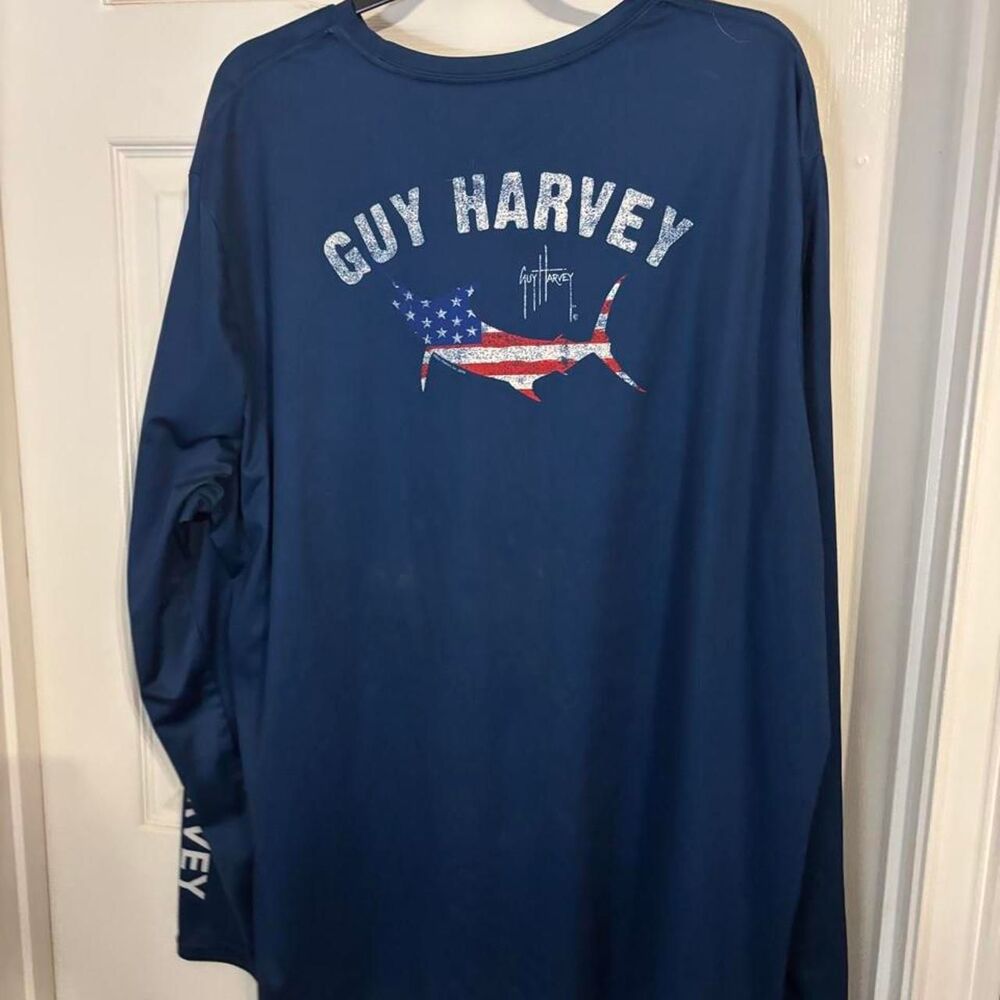 Guy-harvey Men's Navy and Blue Shirt
